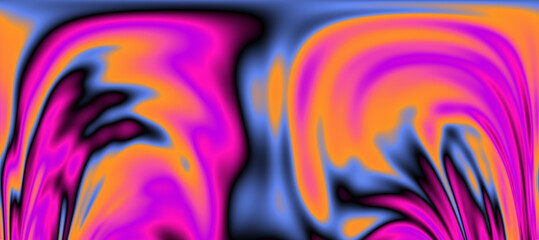 Poster - Abstract psychedelic colorful background with warped and distorted lines. 