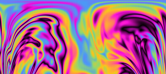 Poster - Abstract psychedelic colorful background with warped and distorted lines. 