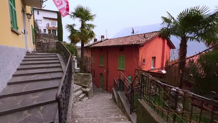 Poster - The narrow street in Gandria, Ticino, Switzerland