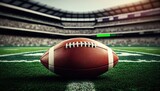 Fototapeta Sport - american football ball on a field, Generative AI
