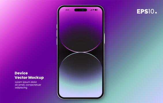 high quality realistic 3d vector mockup with isolated background. device front view
