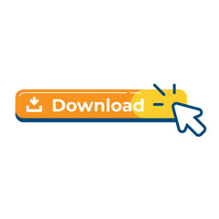 Poster - click button to download flat design isolated stock vector eps10
