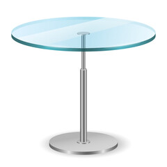 modern glass round dining table isolated on white background 3D illustration