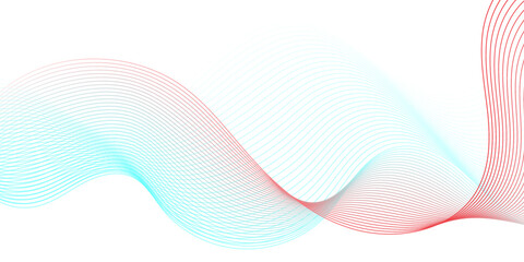 Abstract blue and red flowing wave lines background. Modern glowing moving lines design. Modern blue moving lines design element. Futuristic technology concept. Vector illustration.