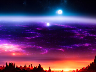 Wall Mural - Alien planet Fantasy sci fi background series 52 of 155