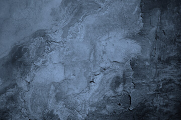 Sticker - Old painted concrete wall surface. Close-up. Gray pale dysty blue color. Rough dark grunge background for design. Distressed, broken, cracked, crumbled.