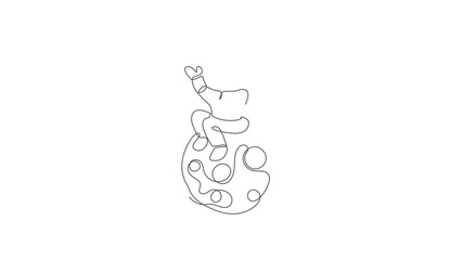 Poster - Animated self drawing of continuous line draw cosmonaut exploring outer space. Astronaut sitting on full moon. Fantasy cosmic galaxy discovery concept. Full length single line animation illustration.