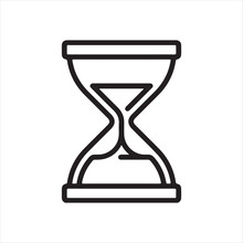 Clock, Glass, Hourglass Vector Icon On Transparent Background. Outline Clock, Glass, Hourglass Vector Icon. Hourglass Icon In Flat Style. Sandglass Icon Isolated. Vector Illustration. Time Or Clock.