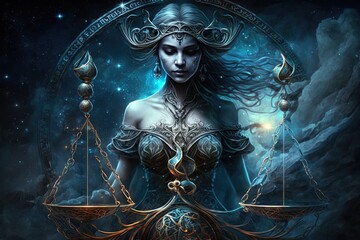 backdrop of sacred zodiac libra symbols, astrology, alchemy, magic, sorcery and fortune telling. gen