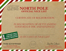 North Pole Nice List Certificate