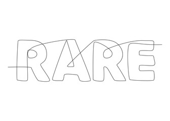 Fototapete - One continuous line of Rare word. Thin Line Illustration vector concept. Contour Drawing Creative ideas.
