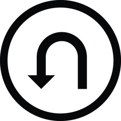 Poster - Return button icon vector illustration isolated on white background . Traffic sign
