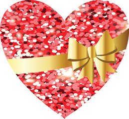 Wall Mural - heart with bow vector image or clipart