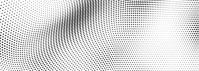 Wall Mural - Abstract halftone texture wave monochrome