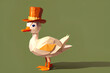 Baby duck wearing a top hat