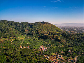 Poster - Aerial view of drone flying above Doi Pha Mee