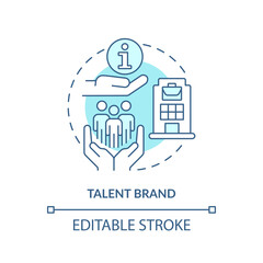 Sticker - Talent brand turquoise concept icon. Diversifying pipeline of candidate abstract idea thin line illustration. Isolated outline drawing. Editable stroke. Arial, Myriad Pro-Bold fonts used