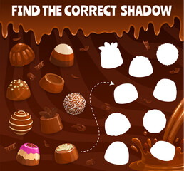 Poster - Find the correct shadow of chocolate candy game