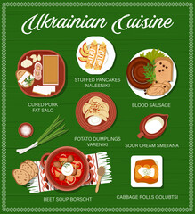 Sticker - Ukrainian cuisine meals menu with traditional food