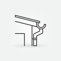 Poster - Roof Gutter System vector concept outline icon