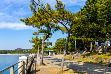 海の公園の風景（神奈川県横浜市金沢区）