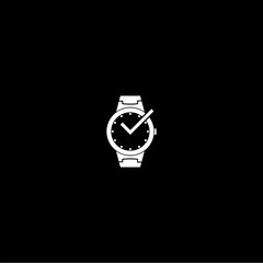 Canvas Print - Wristwatch dark mode glyph icon isolated on dark background