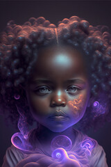 Wall Mural - Cute African baby with big eyes, Generative AI