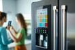 © VicenSanh - Home automation, smart fridge in home, control, closeup, one person touching,  backgorund, generative ai