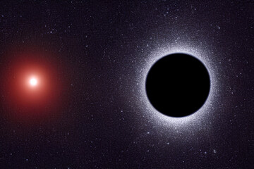 Wall Mural - star orbit around a black hole. generative artificial intelligence.