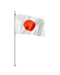 Wall Mural - Japanese flag isolated on white
