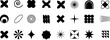 © Tally 18 - Set of geometric brutalism shapes.Abstract geometric brutalist elements. New modern elements swiss style, minimalist design,bold forms. Brutalist design icons.Vector illustration