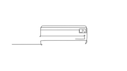 Poster - animated self drawing of single continuous line draw wall air conditioner household utensil. electro