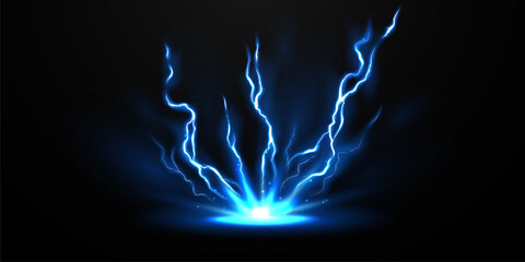 Wall Mural - lightning light effect background realistic flash with lightning electric explosion vector illustrat