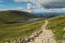 Hiking Trail Of The Ben Nevis, Highest Mountain In Scotland