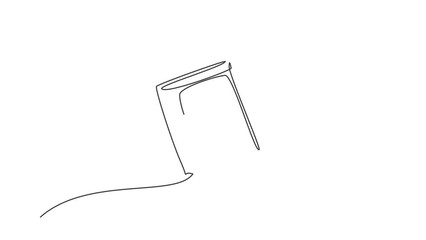 Poster - Animated self drawing of single continuous line draw elementary school note book. Back to school minimalist style. Education concept. Full length one line animation illustration.