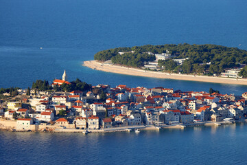 Wall Mural - Aerial view of Primosten, small and beautiful town in Croatia.