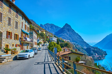 Poster - Panoramic streets of Albogasio, Valsolda, Italy