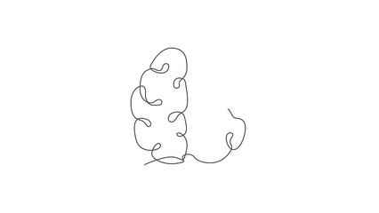 Poster - Animation of one single line drawing of human brain for memorizing medical clinic logo identity. Psychological office icon logotype concept. Continuous line self draw animated. Full length motion.
