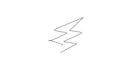 Poster - Animated self drawing of single continuous line draw light thunder bolt logo label. Power up energy strike for electrical company logotype icon concept. Full length one line animation illustration.