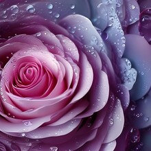Pink Rose With Water Drops, Created With Generative AI Tools