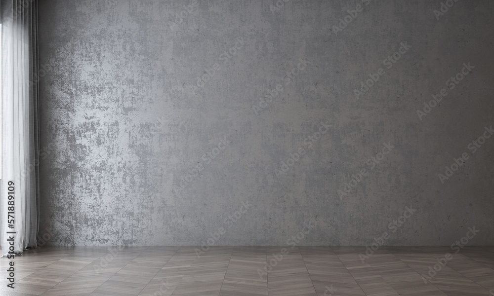 Modern cozy empty living room and dark texture wall background interior ...