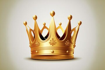 Golden Crown. Conceptual symbol of power and wealth. AI generated