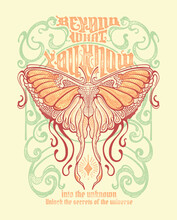 A Vintage Inspired Design In Art Nouveau Poster Style  With A Butterfly And Frame Illustration To Showcase The Slogan Beyond What You Know Into The Unknown
