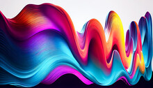Colorful Abstract Waves Background, Generative AI
