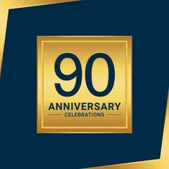 Wall Mural - 90th anniversary celebration logo design. Vector Eps10