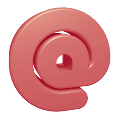 Poster - Pink email or at symbol design in 3d rendering
