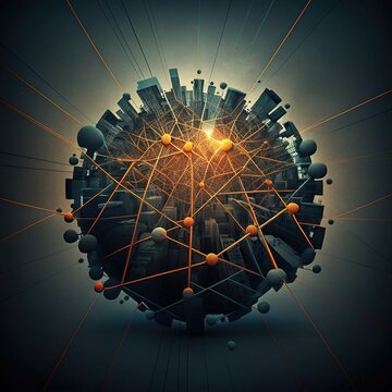 AI generation, abstract point, line, object graphics