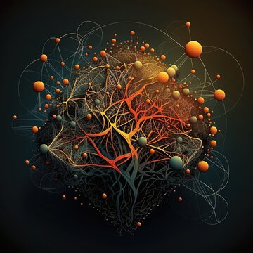 AI generation, abstract point, line, object graphics