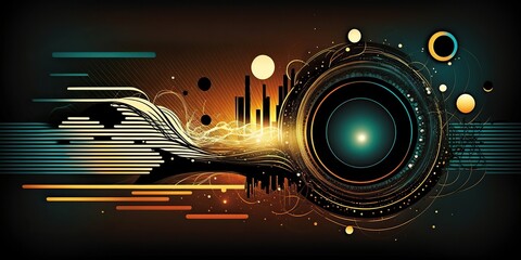 abstract futuristic computer technology business, geometric technology background, Generative AI