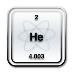 Sticker - Illustrazione con simbolo elemento chimico gas Elio su sfondo trasparente